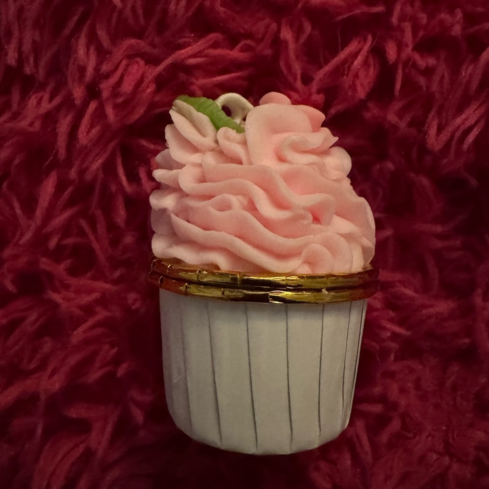 Pink and Gold Cupcake Trinket Box Candle